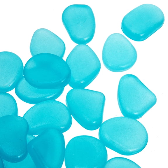 Soimiss 100Pcs Sky Blue Glow in Fish Tank Ornament Natural Resin Aquarium Decor