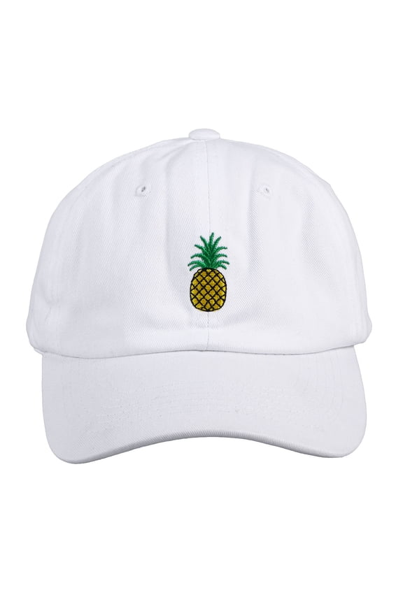 Unisex White Pineapple Baseball Hat Soft Low Profile Sun Hat for Outdoor Activities
