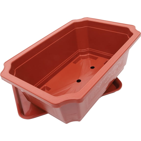 Soimiss Planter Container With Drip Tray Oval Brown Durable Bonsai Pot 1 Set