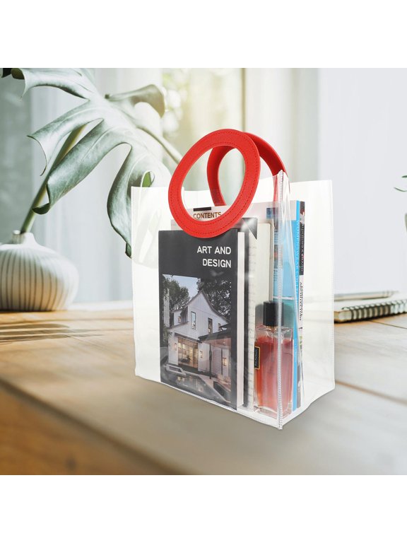 Durable Transparent PVC Candy Bag, Simple Design with Handles for Storage