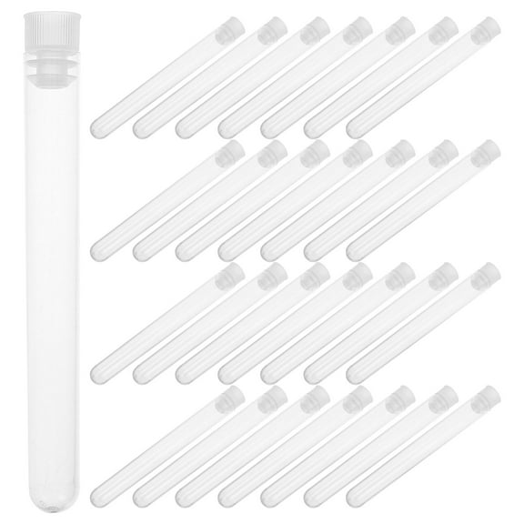 Soimiss Plastic Test Tubes with Transparent Design for Liquid Holding in Laboratory and Travel 50 Pieces