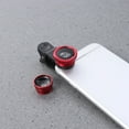thumbnail image 1 of Soimiss Professional Phone Camera Lens Red Aluminum Alloy with Macro Wide Angle and Fisheye Features, 1 of 7