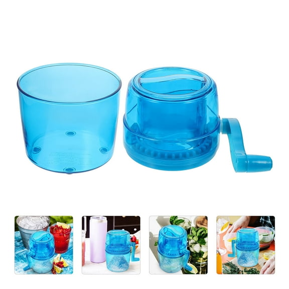 Soimiss Manual Ice Crusher with Hand Crank Blue Portable Ice Chopper for Home