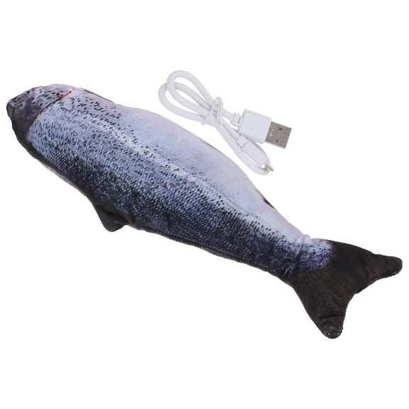 Soimiss Cat Toys Electric Fish Blue Plush 1Pcs Indoor Play
