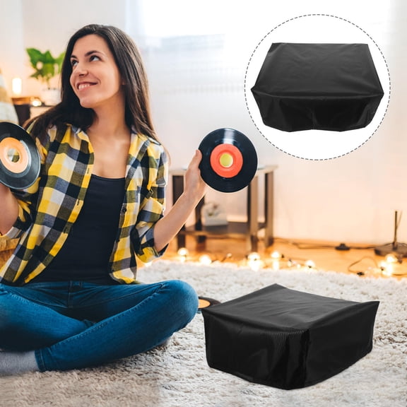 Soimiss Record Player Dust Cover Waterproof Oxford Cloth For Indoor Outdoor Use 1Pack