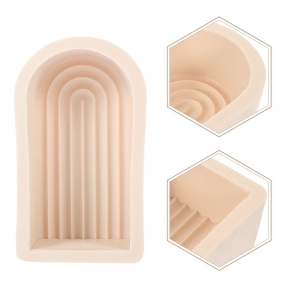 Soimiss Flexible Beige Silicone Candle Mold Arch Shape Easy Use for Handmade Candle Craft