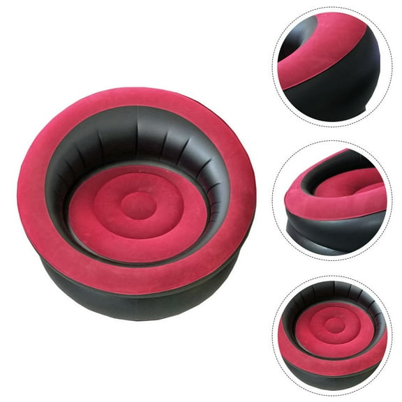 Soimiss Red Inflatable PVC Air Sofa Lazy Couch Comfortable Folding Chair for Outdoor and Office Use 70 x 80 cm