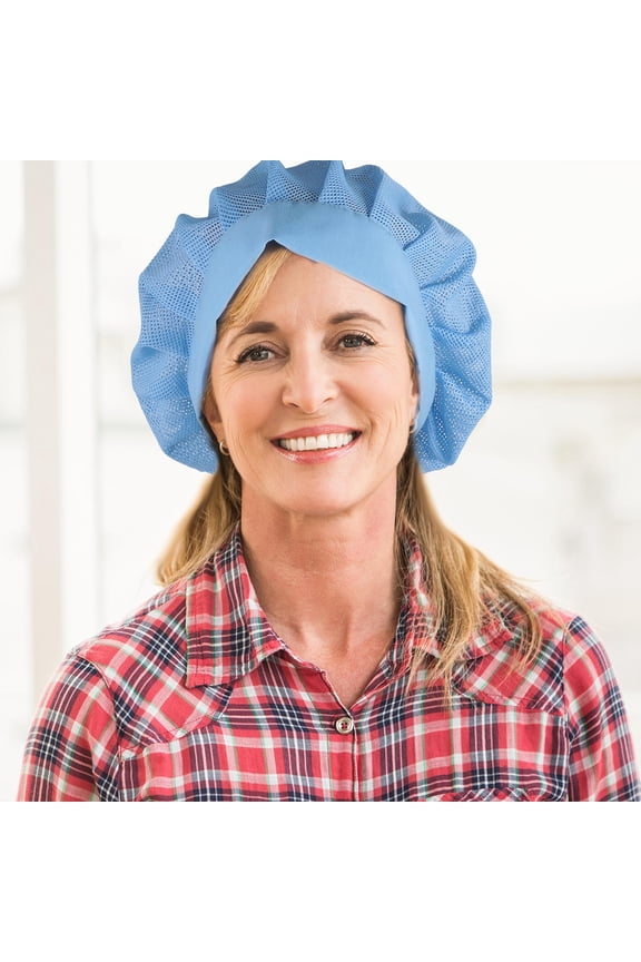 Breathable Chef Hat Comfortable to Wear Cook Uniform Hat for Restaurant Use 1Pcs Sky-blue