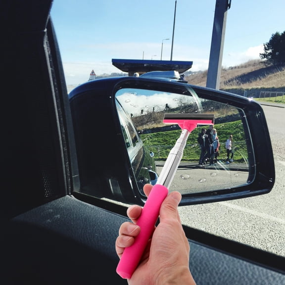 Soimiss Adjustable Retractable Car Rearview Mirror Wiper Manual Squeegee for Water Removal