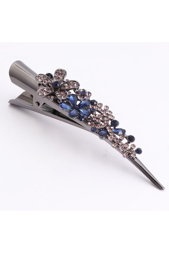 1Pack Rhinestone Hair Clips Fancy Duckbill Hairpin Alloy for Home Use Women