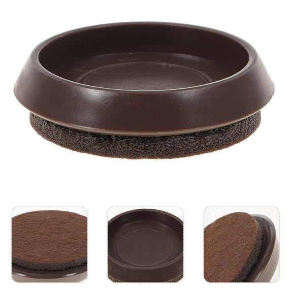 Soimiss 10pcs Felt Caster Wheels Cups Furniture Coaster Chair Wheel Stopper Light Brown Simple Design