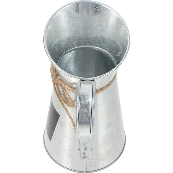 Soimiss Rustic Flower Pots Metal Flower Bucket Black Vintage Design 1Set for Housewarming