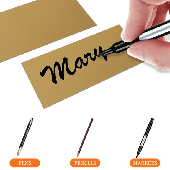 Soimiss Scratch Off Labels Rectangle Golden Paper Conceal Messages for Weddings 120 Labels/Roll