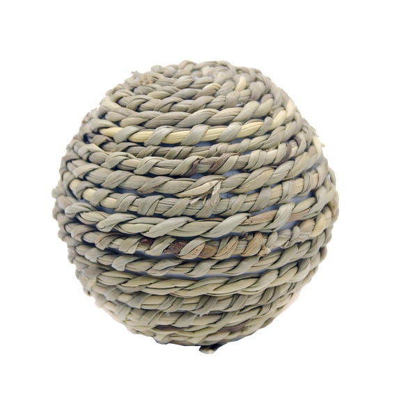 Soimiss Seagrass Pet Toys Round Ball Toy Natural Material Mental Stimulation for Birds 1Set