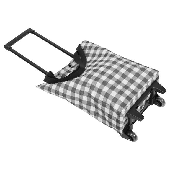 Soimiss Shopping Cart With Wheels Folding Cart Black and White Pattern 1Pack