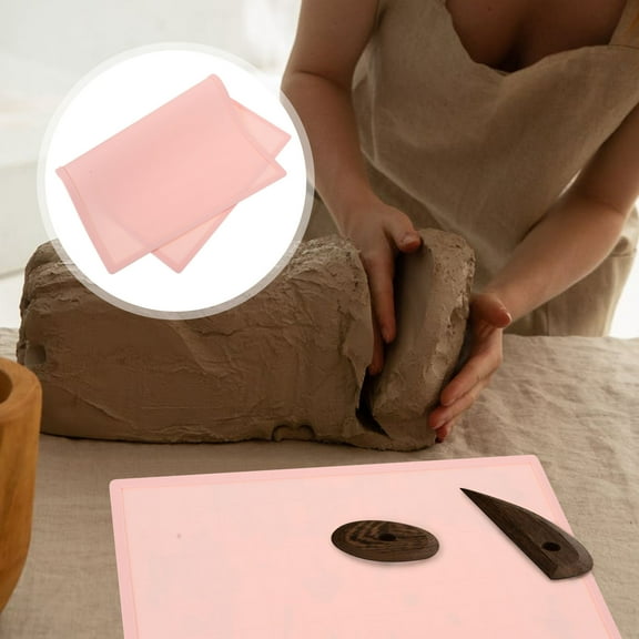 Soimiss Craft Silicone Mat with Scale Nonstick for DIY Use, Pink, 1Pc