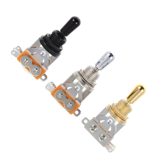 Soimiss Metal Guitar Toggle Guitar Parts Switch Black Nickel Cap 3Pcs