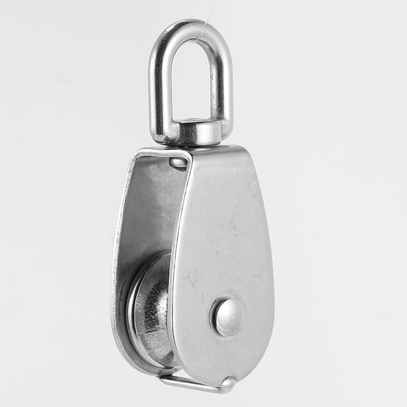 Soimiss Practical Stainless Steel Pulley 360 Degree Swivel Smooth Roller for Rope Handling