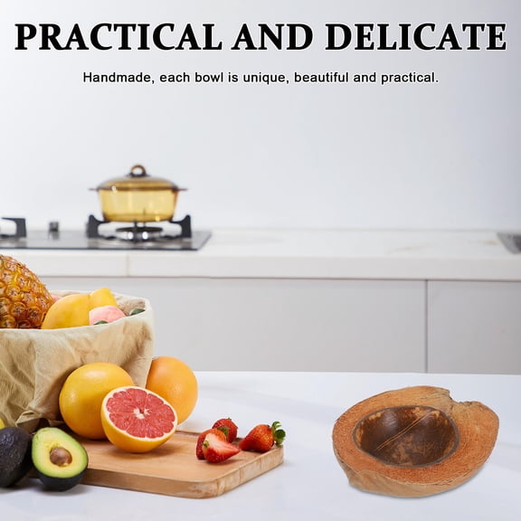Soimiss Coconuts Shell Salad Bowl Durable Natural Material Stylish Household Fruit Storage