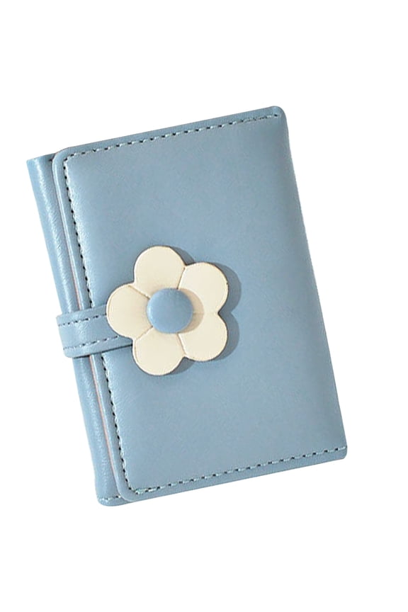 Cute Small Wallet for Girls Sky-Blue Nylon Thread 1Pcs