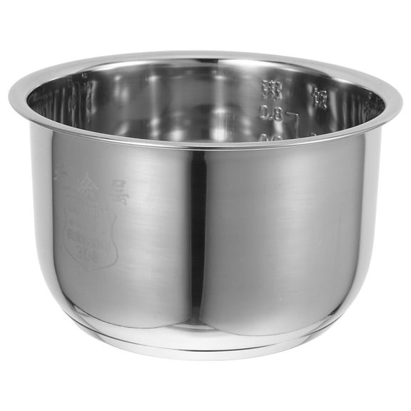 Soimiss Rice Cooker Inner Pot Replacement Inner Cooking Pot Silver Stainless Steel 1Set