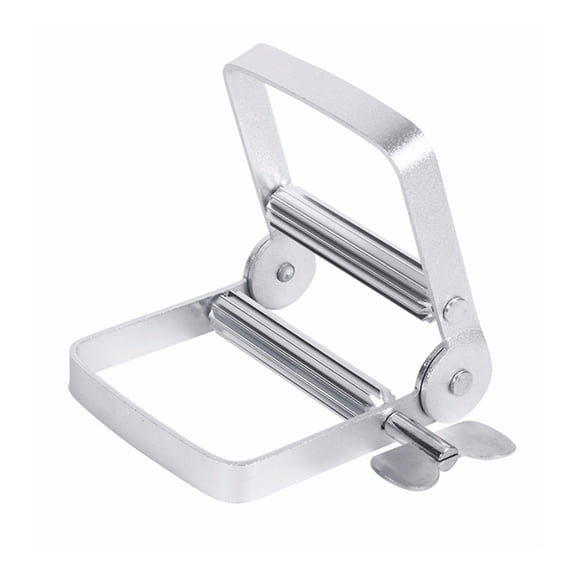 Soimiss Stainless Steel Toothpaste Squeezer Manual Cream Extruder for Home Use Plated Silver