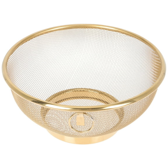 Soimiss Stainless Strainer Basket Kitchen Screen Strainer Colander 1Set Golden