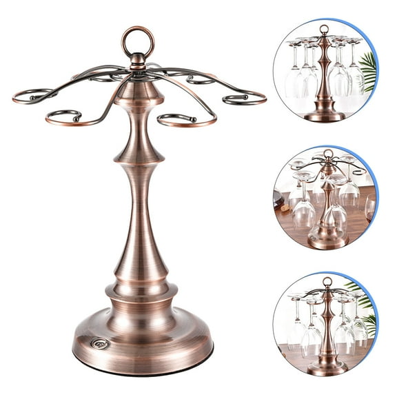 Soimiss Stemware Glass Holder Golden Iron 1Pack for Space-saving Kitchen and Bar