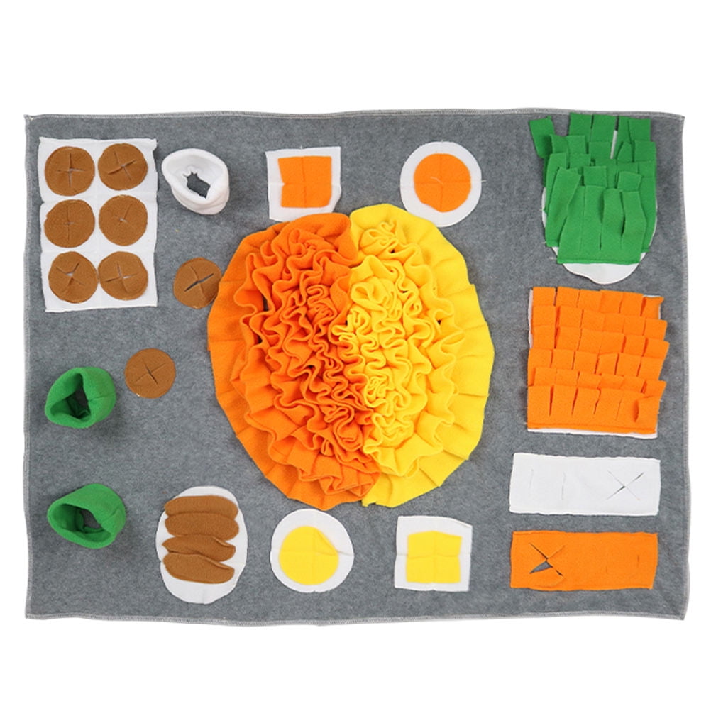 Soimiss Dog Snuffle Mat Plush Fabric Interactive Puzzle Toy for Pets Indoor Play 1Pcs