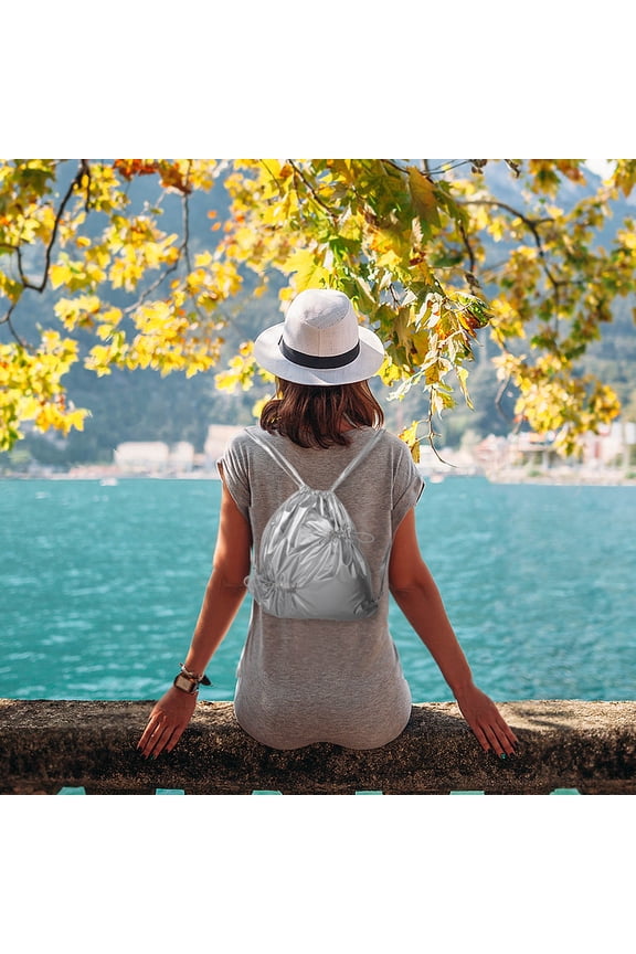 Waterproof Plated Nylon Drawstring Bag with Unique Design for Sports and Travel