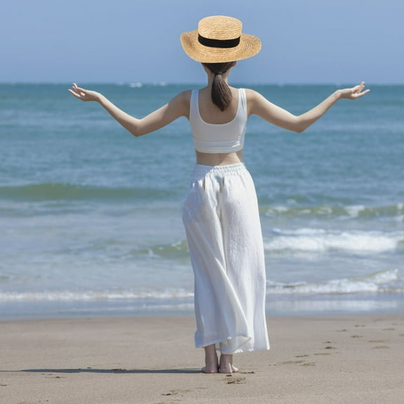 Soimiss Summer Beach Hats Black Ladies Visor Sun Hat Straw 1Pcs Shade Eyes Sports Events