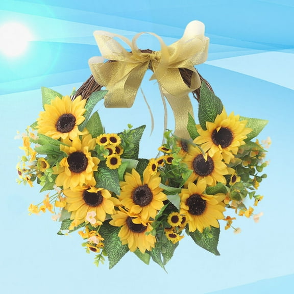 Soimiss Summer Wreaths For Front Door Elegant Sunflower Wreath Decoration For Home 1Pc