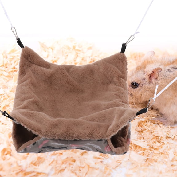 Soimiss Thickened Pet Hammock Brown Soft Material Swing Nest House 1Pack