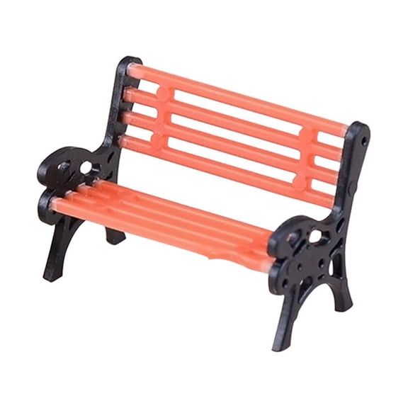 Soimiss Tiny Bench Decor Mini Furniture Ornament Realistic Shape Orange 1Pcs