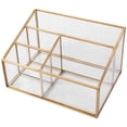 Storage For Large Metals Soimiss Transparent Glass Makeup Organizer with Metal Frame Large ...