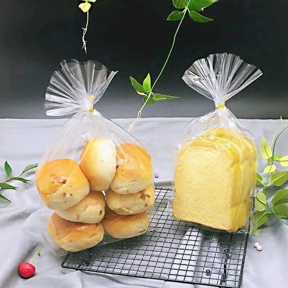 Soimiss Transparent Plastic Bakery Storage Bags for Cookies Desserts and Candy Packing 100 Count