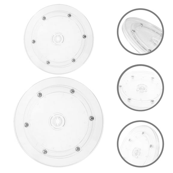 Soimiss 2Pcs Clear Plastic Turntable Display for Home Small Rotating Platform Easy to Clean