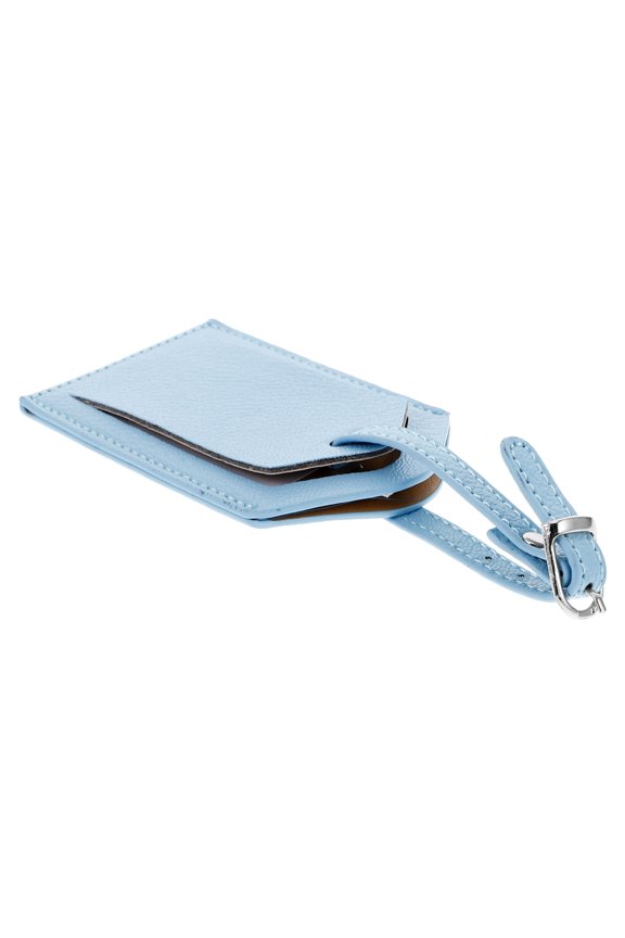 1Set Luggage Tag Holder Sky-blue PU Stylish Design Waterproof Protection for Travel Bags