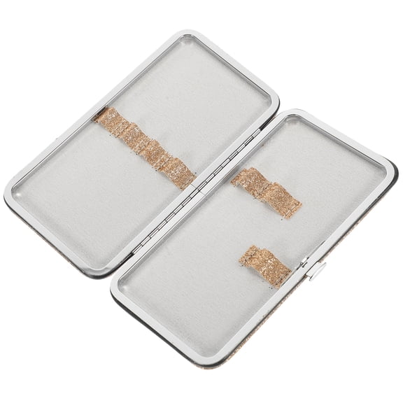 Soimiss Eyelash Tweezer Bag Precision Tweezers Makeup Tools Case Golden PVC 1Pack
