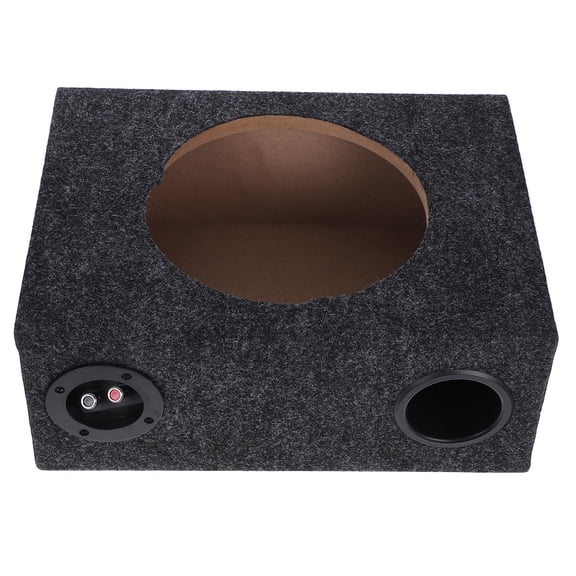 Soimiss Subwoofer Enclosure Box Black Wood ABS Car Vehicle Single Sub Box for Enhanced Sound