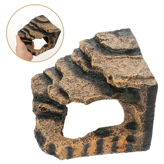 Soimiss Fish Tank Decorations Turtle Basking Platform Coffee Resin Aquarium Ornament 1Pack