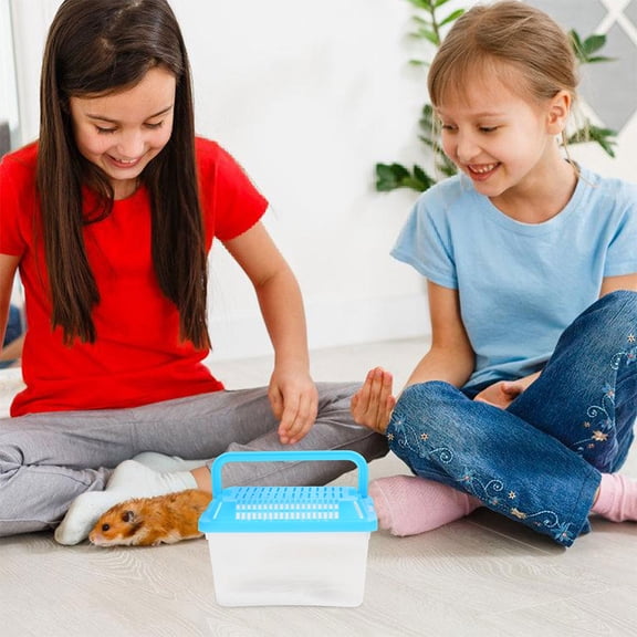 Soimiss Transparent Portable Fish and Turtle Tank with Ventilation Lightweight Home Aquarium