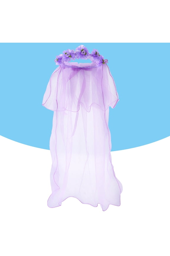 Tulle Two Layers Wedding Veil Decorative Veil For Girls Birthday Party 1Set
