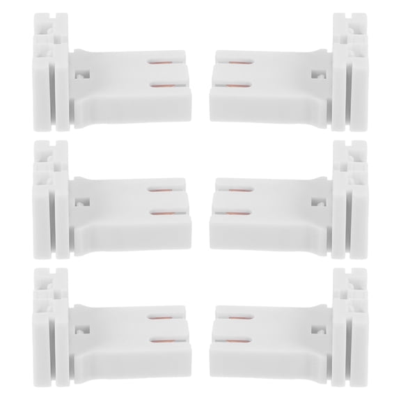 Soimiss 6Pcs White Plastic Fluorescent Lamp Holder for Table Lamps with Broad Compatibility and Simple Installation