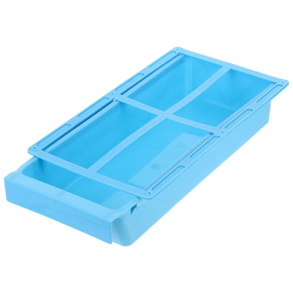 Soimiss Plastic Tool Storage Box Blue Under Desk for Sewing Machine and Office Supplies