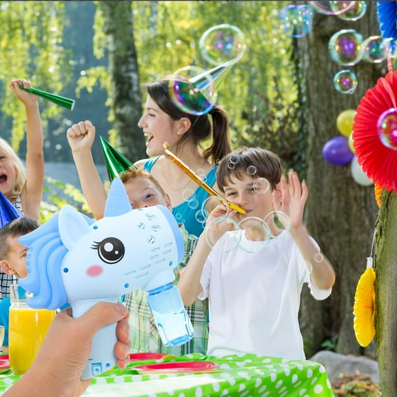 Soimiss Automatic Bubble Maker Handheld Design Blue 1Pack