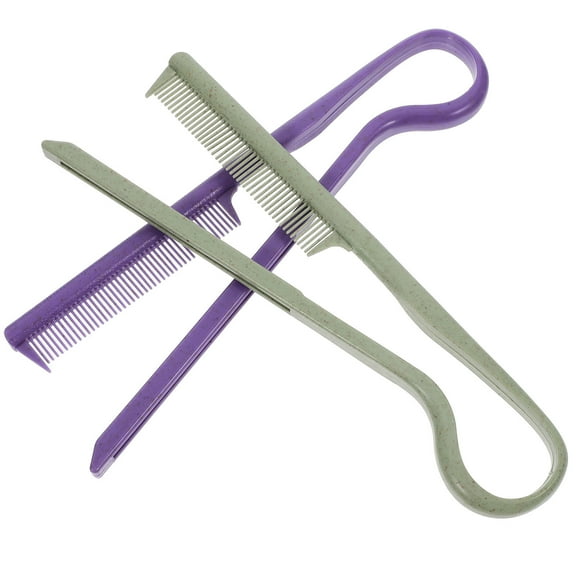 Soimiss V-Shaped Hollow Comb Hairdressing Comb Plastic Hair Parting Tool For Women 2Pcs