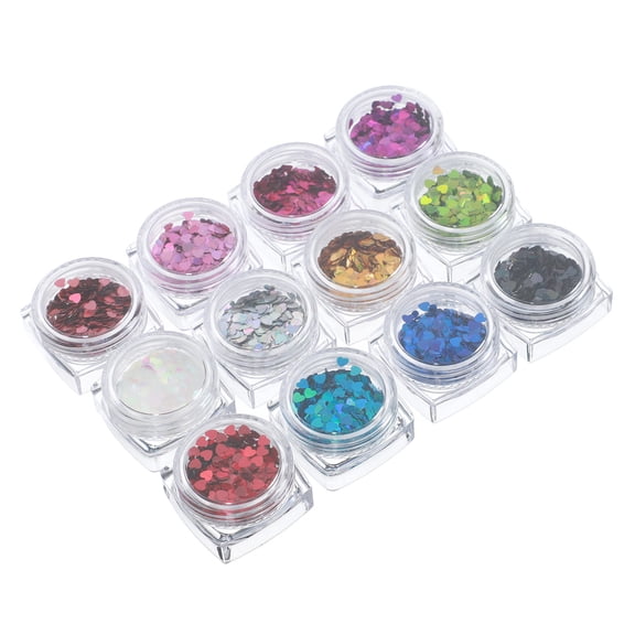 Soimiss 1Set Eye Makeup and Nail Art Sequins Heart Shape Assorted Color DIY Glitter Kit
