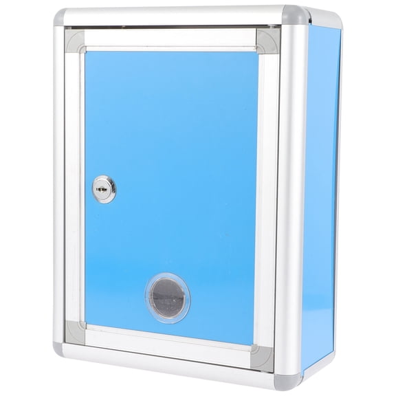 Soimiss Retro Wall Mount Mailbox Blue Aluminum Alloy Durable with Lock