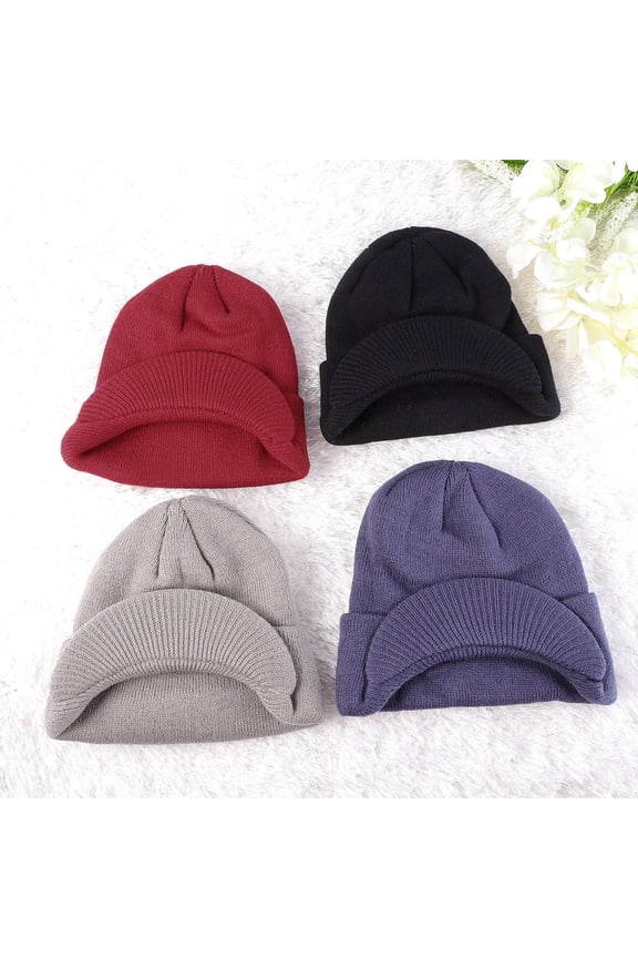 Warm Hat Knitted Hat for Women Black 1Set for Tobogganing